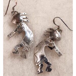 Native American Louise Yazzie Kokopelli Earrings (1138)